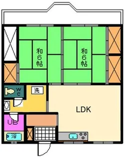 朋栄ハイツ2号館【2階】の間取り