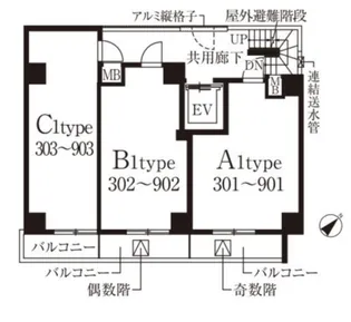 ベルシード横濱新町【4階】の間取り
