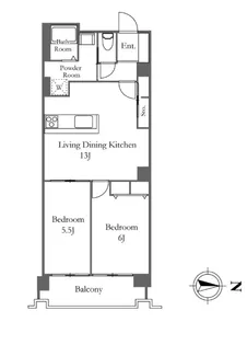 六本木ビュータワー【10階】の間取り