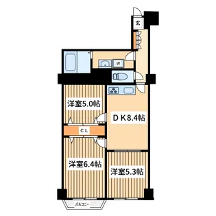 大倉山シュロス【4階】の間取り