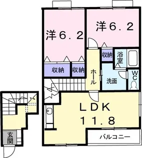 ペガサス弐番館【2階】の間取り
