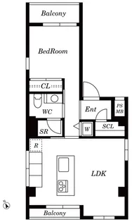 グローネット広尾ビル【4階】の間取り