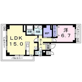 大阪府大阪市住吉区帝塚山中1【マンション】の間取り