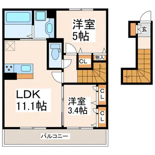 D-room monica【2階】の間取り