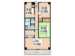 グリ-ンヒルズ【3階】の間取り