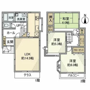 神奈川県海老名市東柏ケ谷3【一戸建】の間取り