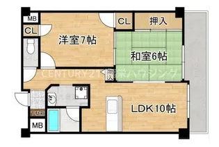 大阪府大阪市鶴見区諸口4【マンション】の間取り
