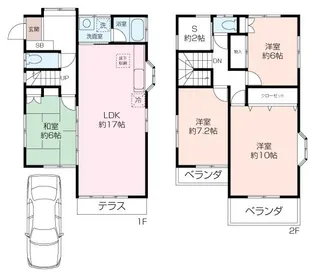 神奈川県茅ヶ崎市浜之郷【一戸建】の間取り