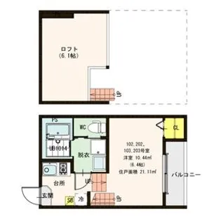 ハーモニーテラス五輪V【1階】の間取り