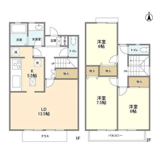 神奈川県横浜市都筑区北山田6【一戸建】の間取り
