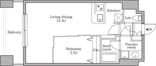 東京都港区芝大門1【マンション】の間取り