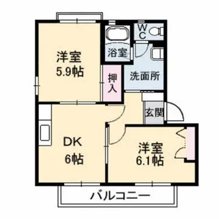 ヴァリュージュB棟【2階】の間取り