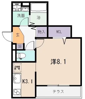 セレナヴィラ小阪W【1階】の間取り