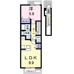 リヴァーヒルズKI【2階】の間取り