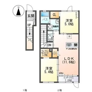 群馬県前橋市北代田町【アパート】の間取り