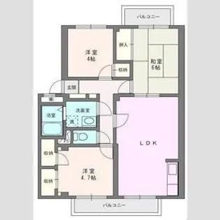 ガーデンビレッジ柏2号棟【1階】の間取り