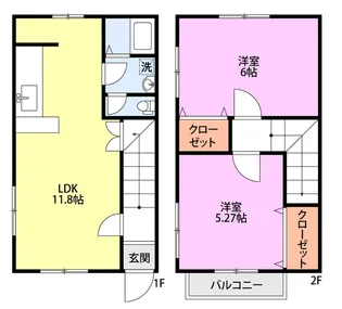 サンライズアベニュー木崎【2階】の間取り