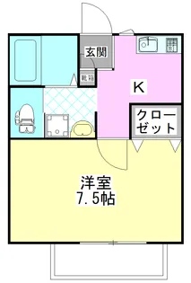 ウエストタウンII【1階】の間取り