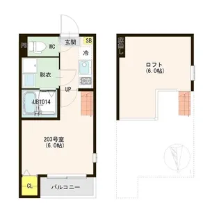 ハーモニーテラス薬師堂【2階】の間取り