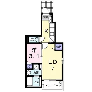 ライトコートナイン【1階】の間取り