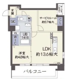ユープテリア天王寺【5階】の間取り
