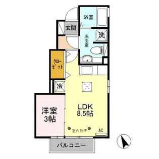 グランモア若草 C【1階】の間取り