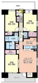 ベルドゥムール海老名【9階】の間取り