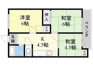 芳栄ハイツ【4階】の間取り