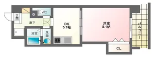 ラパン・ブラン【5階】の間取り