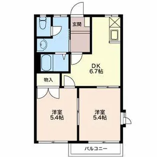 フレグランスアップル N【2階】の間取り