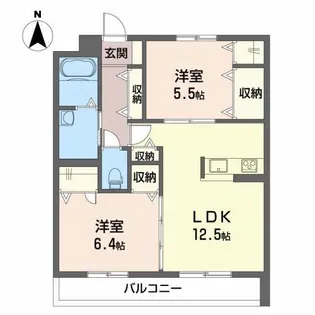 グランマスト北御座【1階】の間取り