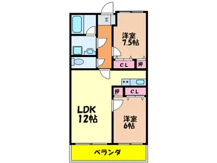 ピュアコ-ト【1階】の間取り