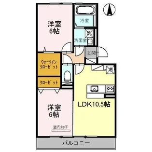 グレース中谷B棟【3階】の間取り