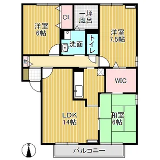 セジュール・ド・メモワール B棟【2階】の間取り