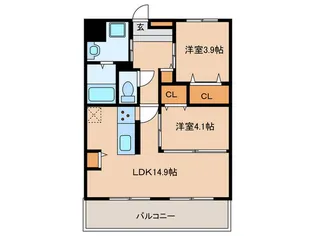 CRESCENT六本松南【6階】の間取り