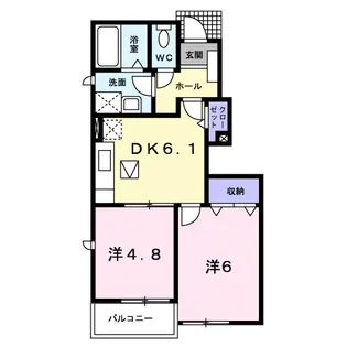 ドゥ ロンタン II【1階】の間取り