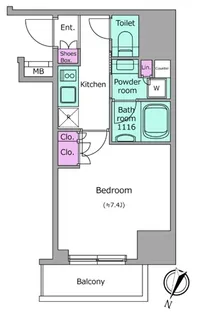 ブラウ門前仲町【4階】の間取り