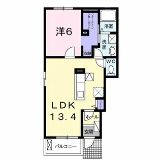 メリディアンベル稲葉【1階】の間取り