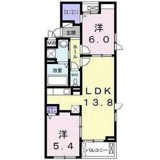 ボナール神野【3階】の間取り