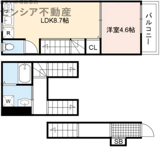 CASA Asteria gamo.【3階】の間取り