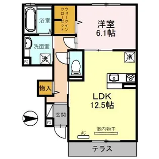 セジュール上之島【1階】の間取り