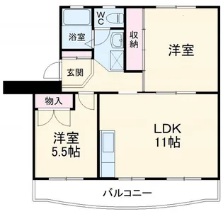 サニーコートマンション【4階】の間取り