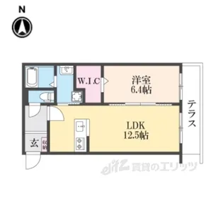 フリーガーデン【1階】の間取り
