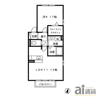 リヴェール シェソワ【2階】の間取り