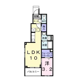 テラス シティ 八ヶ崎【1階】の間取り