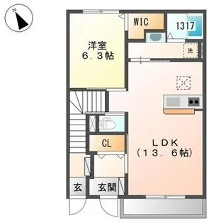 ボンヌール【1階】の間取り