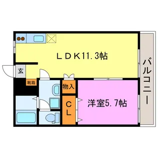 コスモヴィラ今村【2階】の間取り