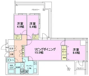 茅場町タワーレジデンス【20階】の間取り