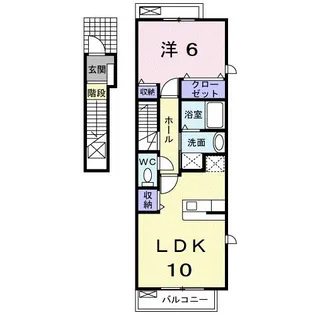 ボンジュルネII【2階】の間取り