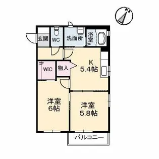メゾンスカイヒルズ N棟【2階】の間取り